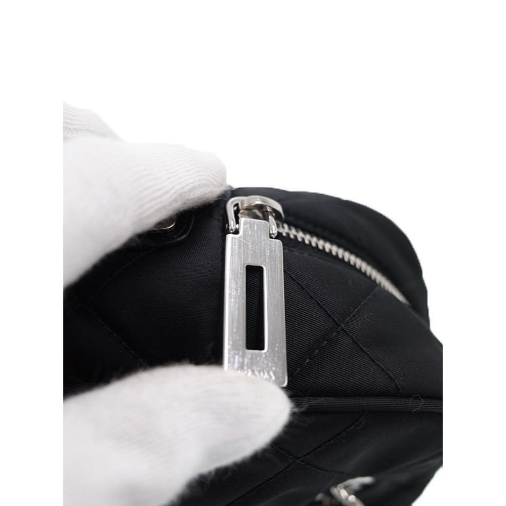 Prada Quilted Nylon Chain Shoulder Bag Black - Picture 7 of 8